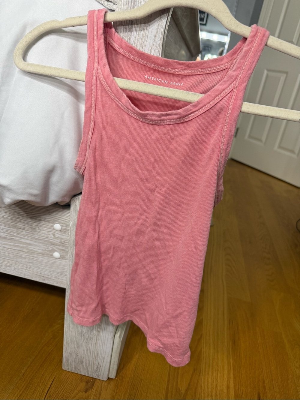 American Eagle Outfitters Pink Ribbed Tank Top